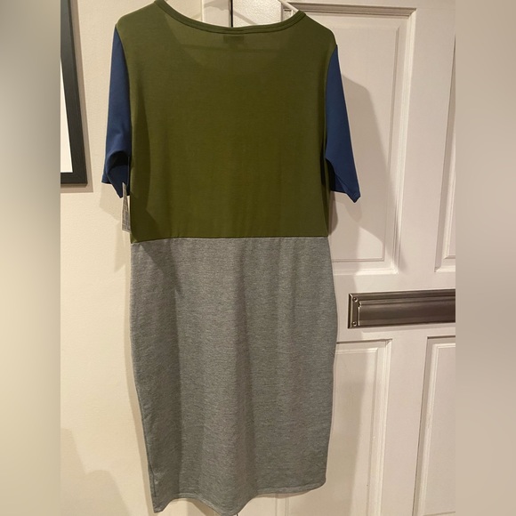 NWT Lularoe Julia Dress XL. Blue , Green and Gray. - Picture 2 of 5